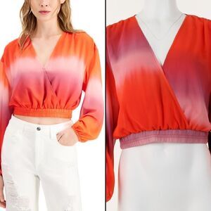 Guess Marina Faux-Wrap Crop Top